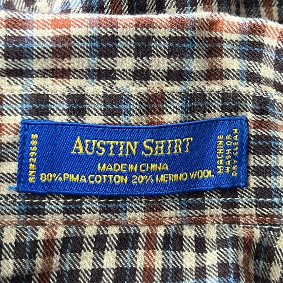 Pendleton Long Sleeve Pearl Snap Shirt Mens XL Austin Shirt Pima/ Merino Wool - Picture 4 of 8